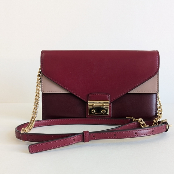 Michael Kors Sloan Convertible Color-Block Leather Chain Crossbody Wallet - Picture 3 of 15